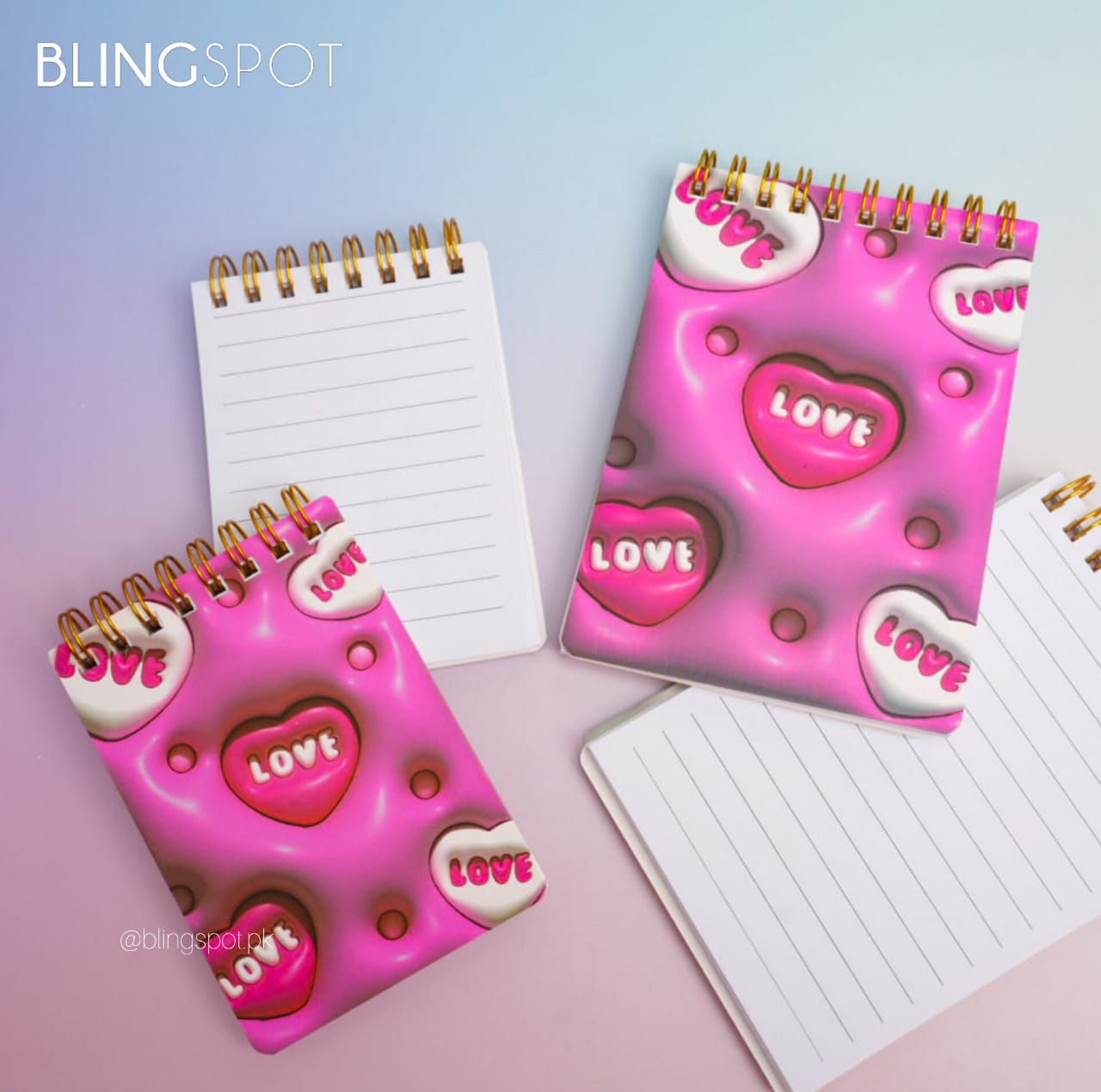 Love Hearts - Spiral Notepad