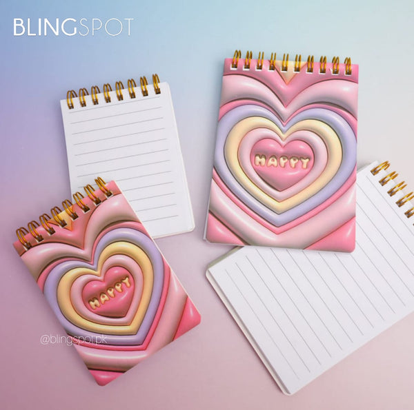 Happy Heart - Spiral Notepad