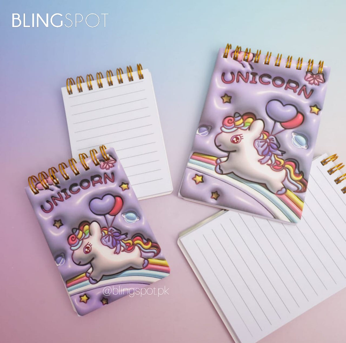 Rainbow Unicorn Purple - Spiral Notepad