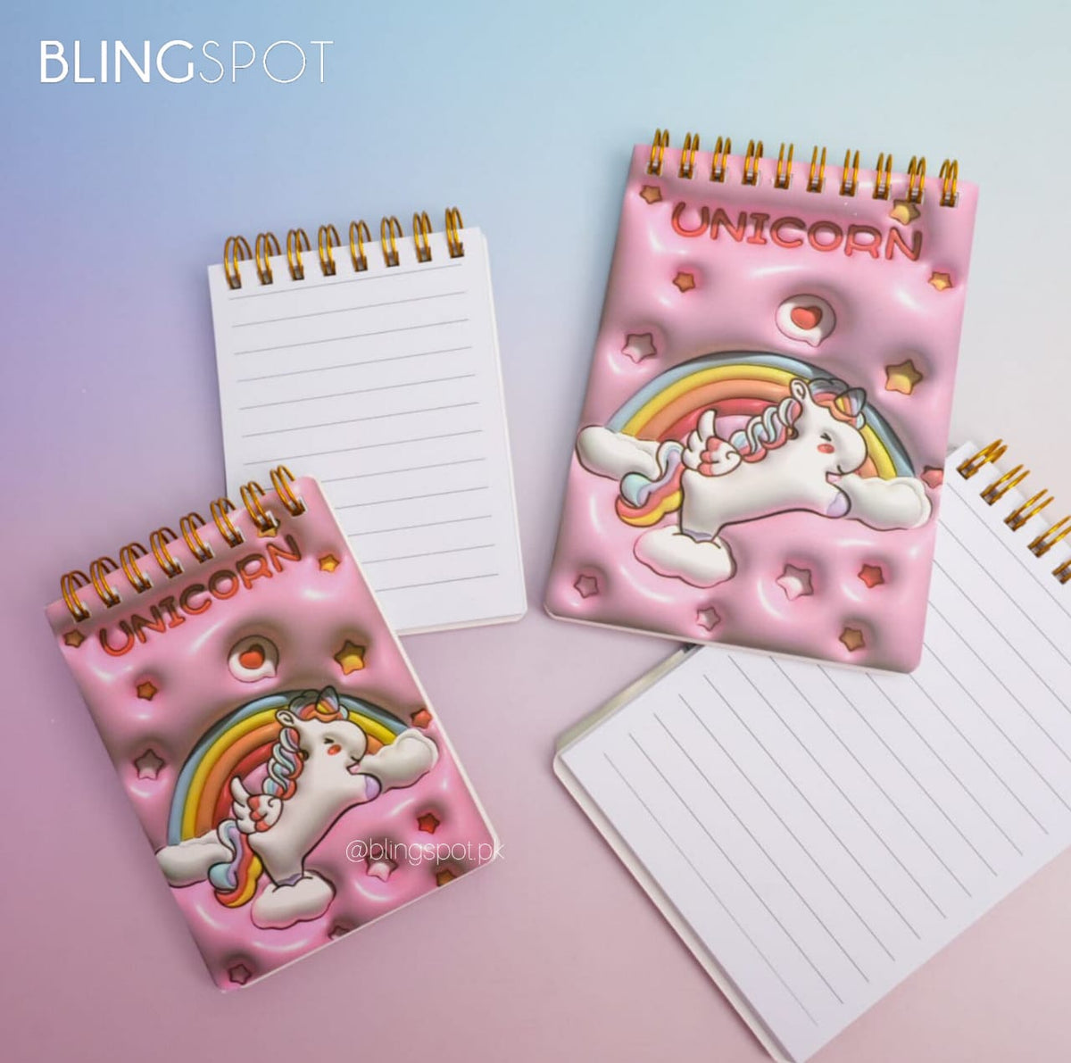 Rainbow Unicorn Pink - Spiral Notepad