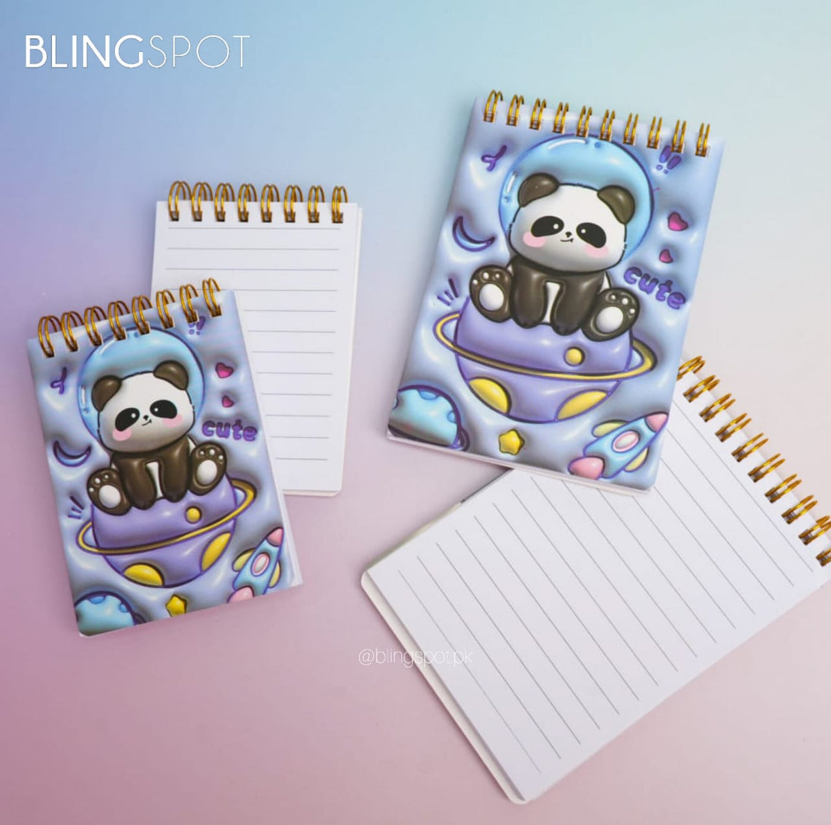 Cute Panda Planet  - Spiral Notepad