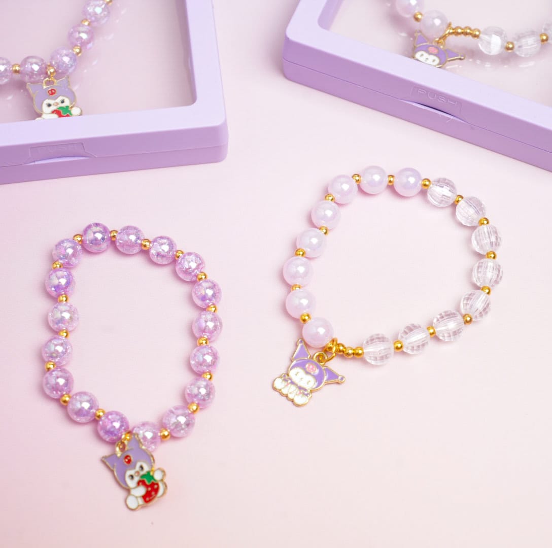 Kuromi Charm Beaded Pearls - Bracelet