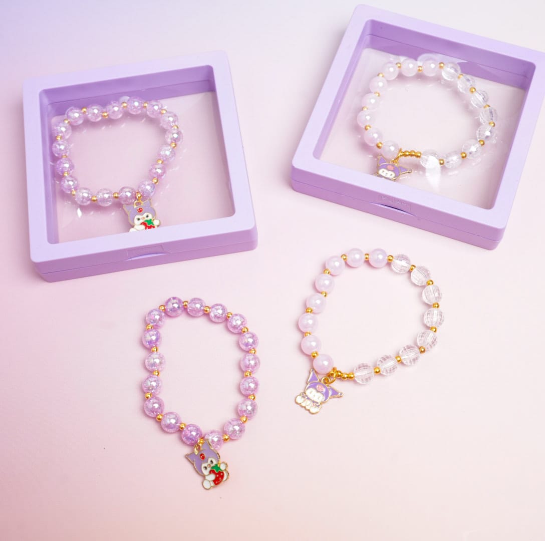Kuromi Charm Beaded Pearls - Bracelet