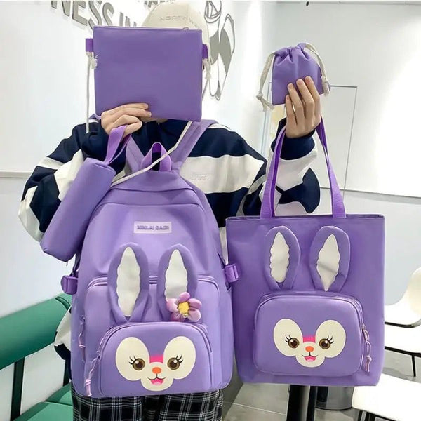 Stella Lou Rabbit Purple - Backpack Set Of 5