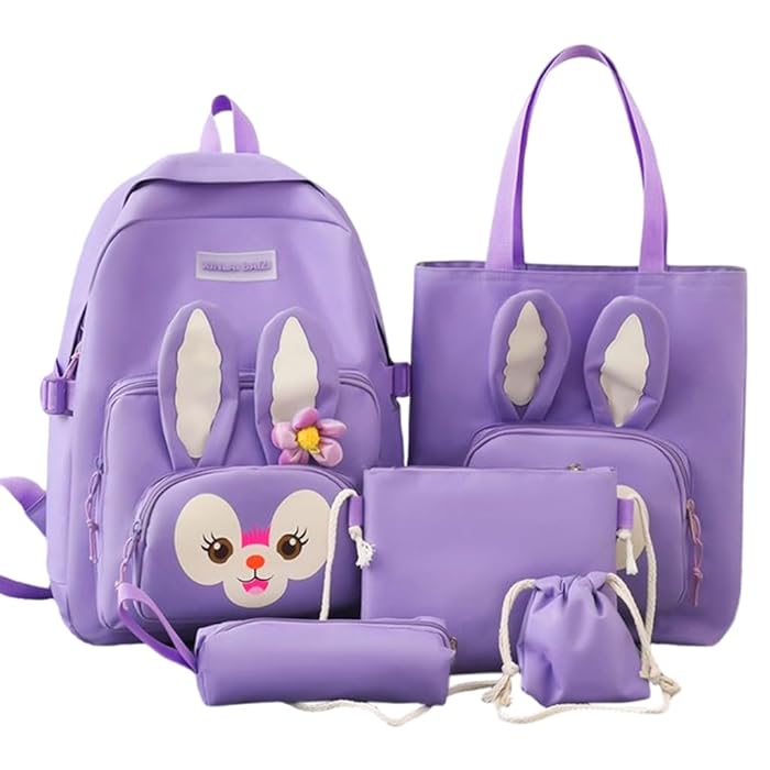 Stella Lou Rabbit Purple - Backpack Set Of 5