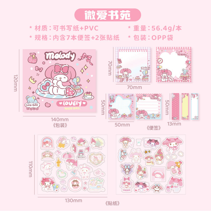 Sanrio Characters - Notepad Sticky Note &amp; Sticker Set