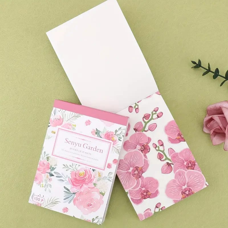 Watercolor Flower Series Pink - Scrapbooking Sheets