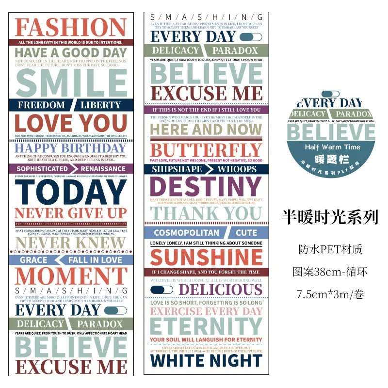 Half Warm Time Series Deco - Sticker Roll Style 2