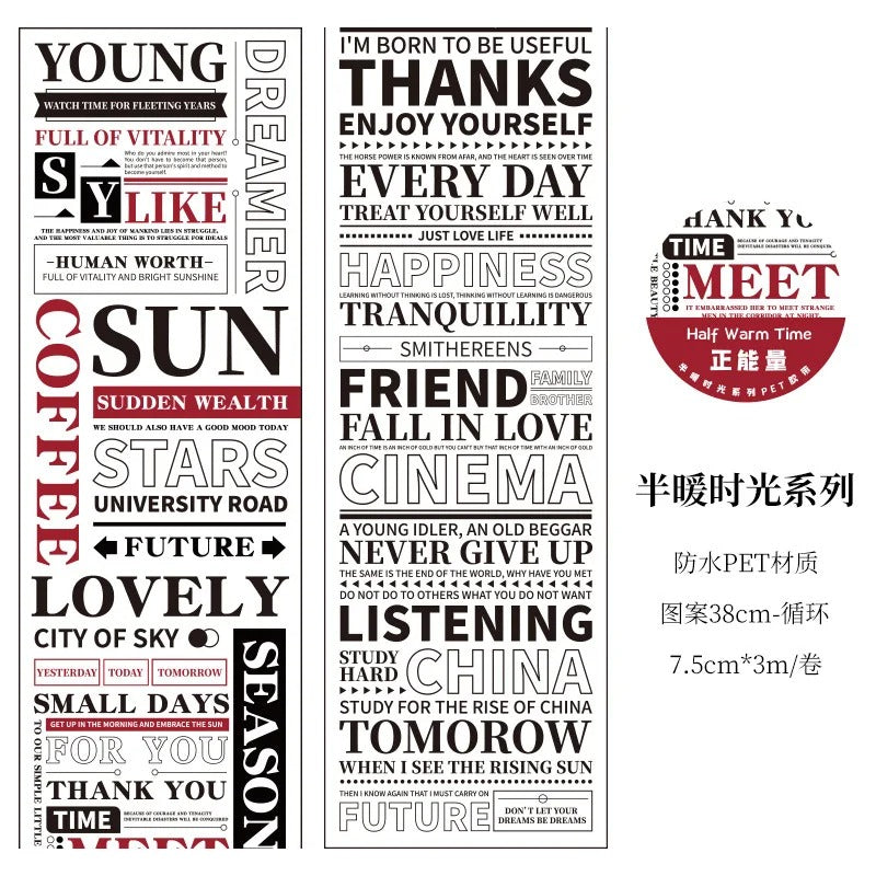 Half Warm Time Series Deco - Sticker Roll Style 2