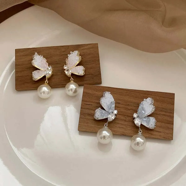 Crystal Sparkle Butterfly - Earrings Style 1