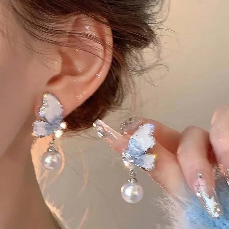 Crystal Sparkle Butterfly - Earrings Style 1
