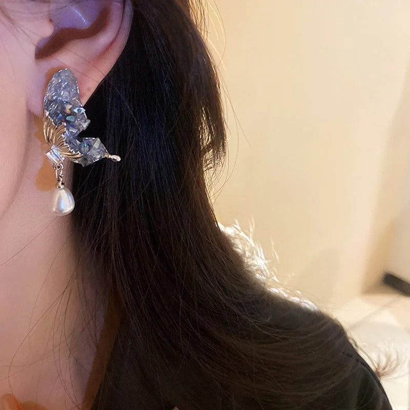 Crystal Sparkle Butterfly - Earrings Style 4