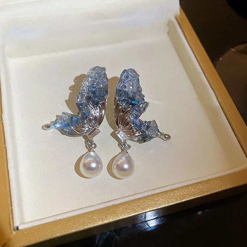 Crystal Sparkle Butterfly - Earrings Style 4