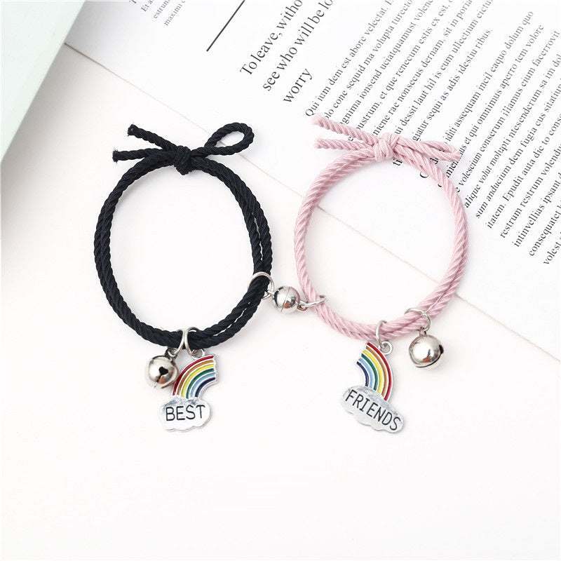 Rainbow Black & Pink ( Best Friend )  - Bracelet Set Of 2