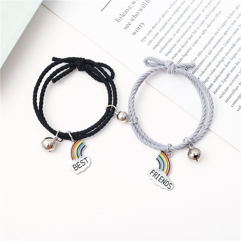 Rainbow Black & Grey ( Best Friend )  - Bracelet Set Of 2