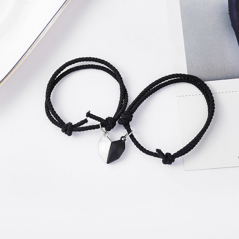 Heart Black Magnetic - Bracelet Set Of 2