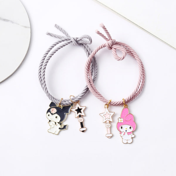 Kuromi Charms  Grey & Pink - Bracelet Set Of 2