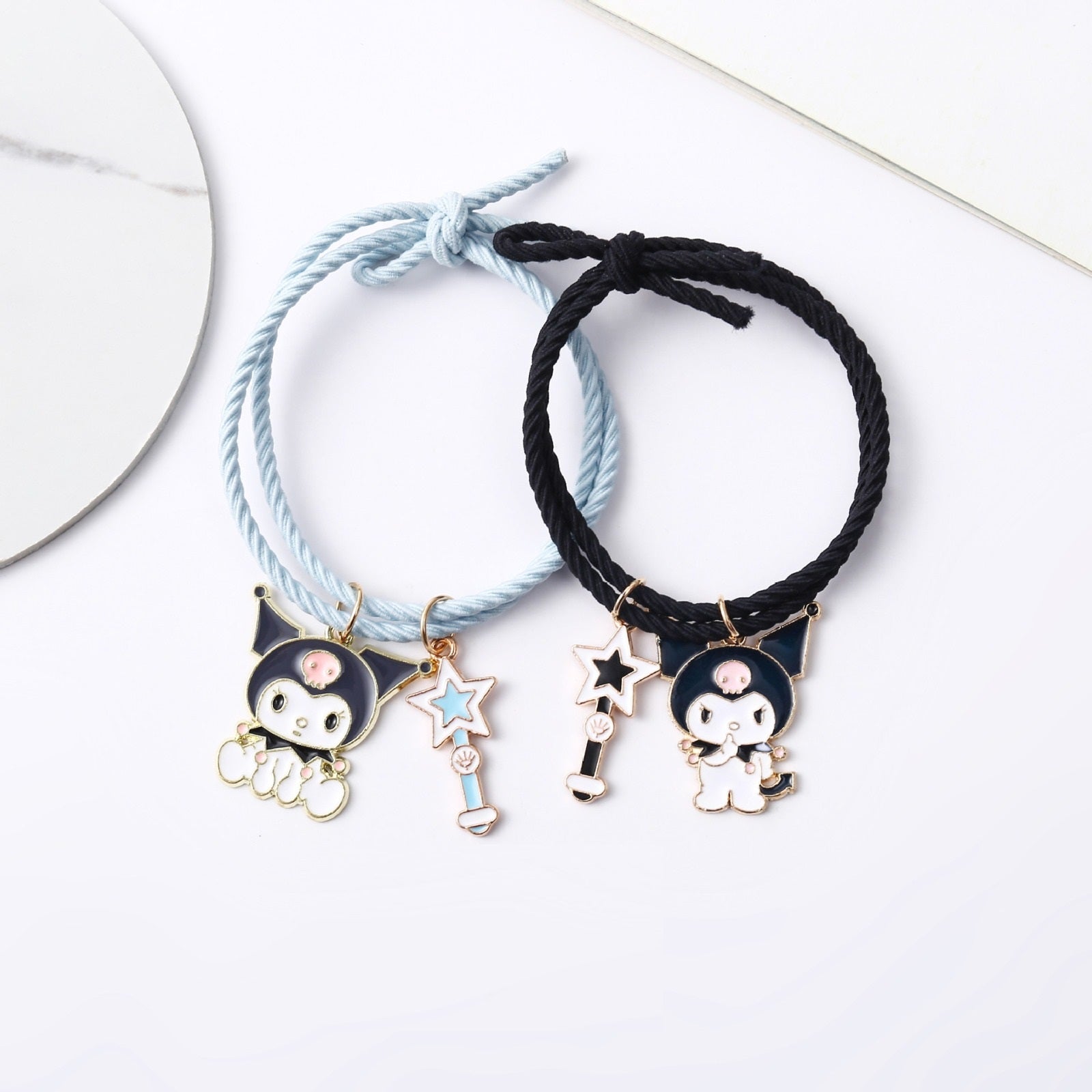 Kuromi Charms  Blue & Black - Bracelet Set Of 2