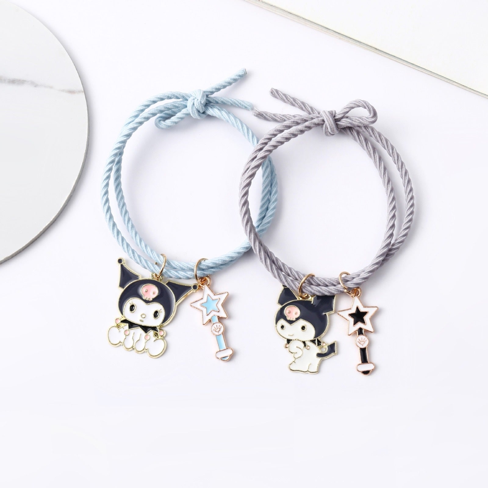 Kuromi Charms  Blue & Grey - Bracelet Set Of 2