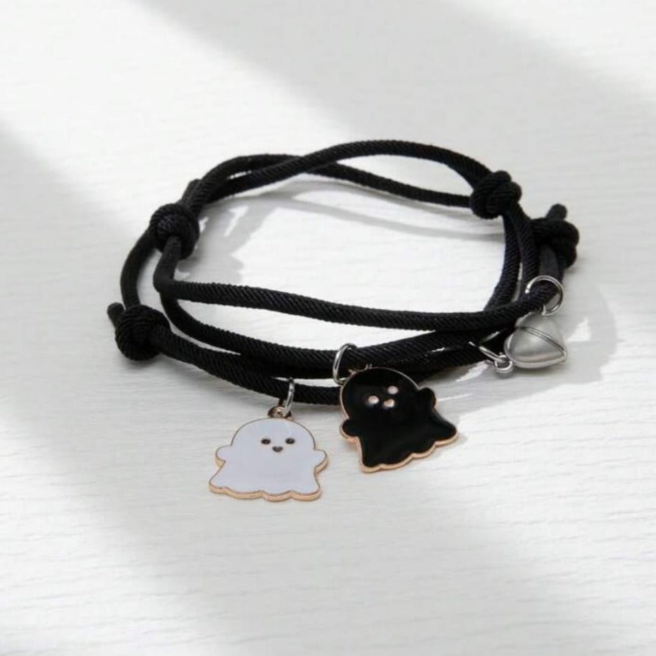 Heart Glow In The Dark Ghost Magnetic - Bracelet Set Of 2