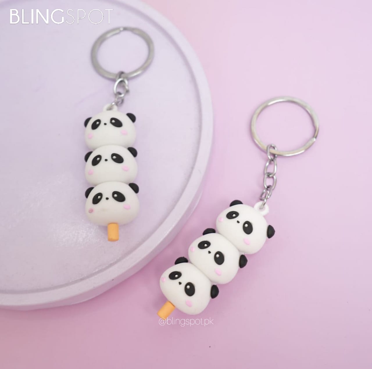 3 Panda Face  Lollipop -  Key Ring