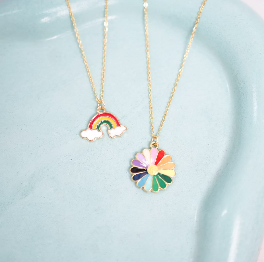 Rainbow Flower- Necklace