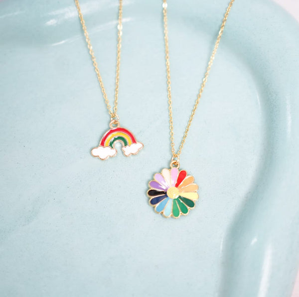 Rainbow Flower- Necklace