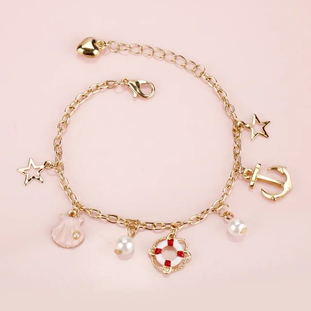 Pearl & Sea Charms - Bracelet  Style 2