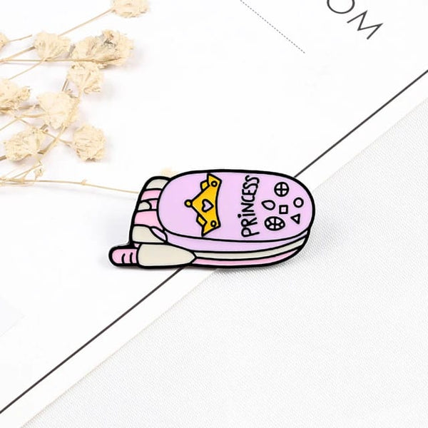 Pink Princess Retro Mobile Phone - Enamel Pin