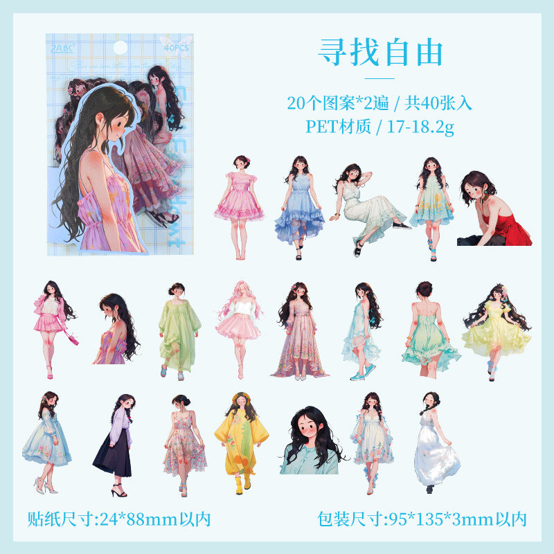 Kawaii Anime Girls Comic - Stickers
