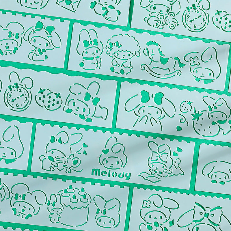 Sanrio Characters - Stencil Writing  Ruler Set Of 8