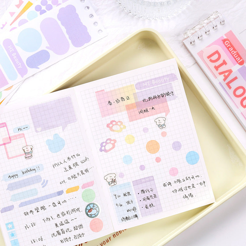 Gradual Gradient Dialog Box - Acrylic Ring Notepad Sticker