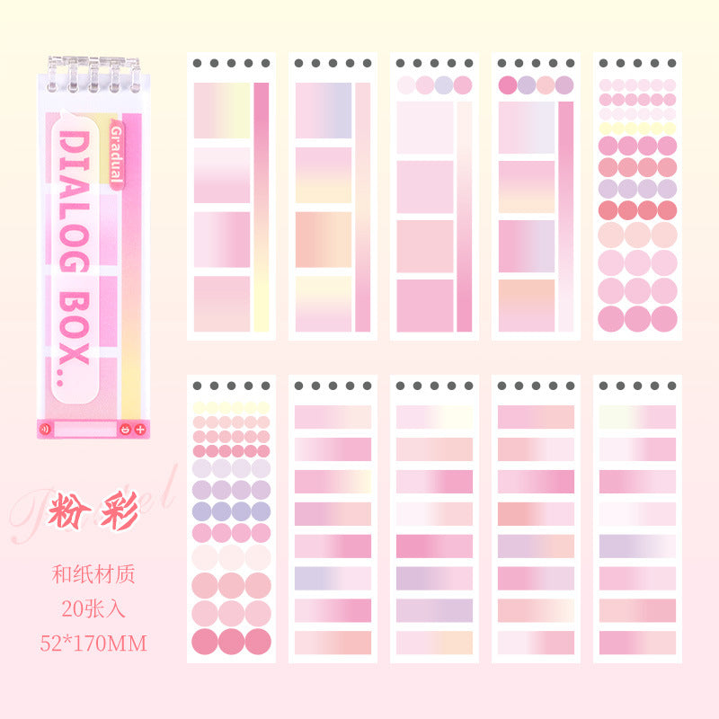 Gradual Gradient Dialog Box - Acrylic Ring Notepad Sticker