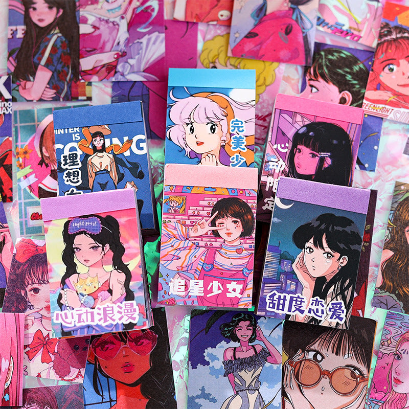 Comic Anime Girl Mini Book - Stickers