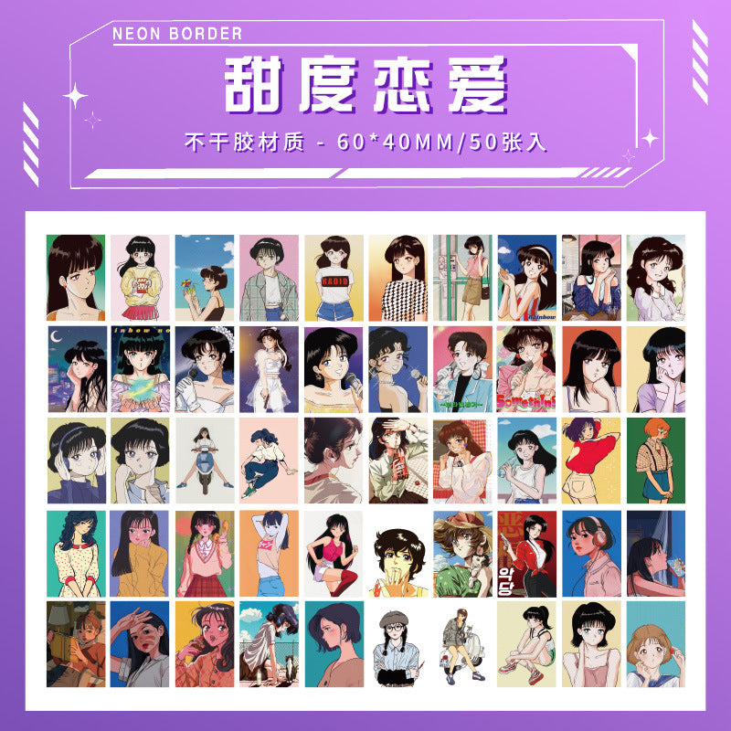 Comic Anime Girl Mini Book - Stickers