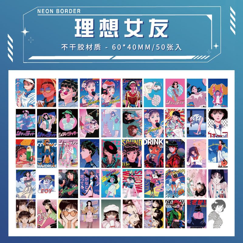 Comic Anime Girl Mini Book - Stickers