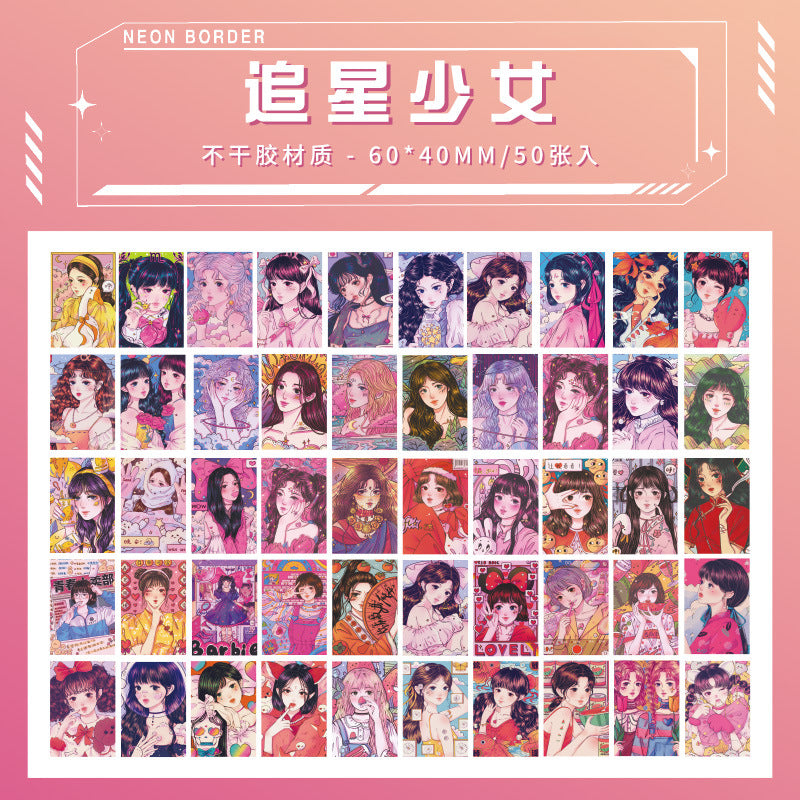 Comic Anime Girl Mini Book - Stickers