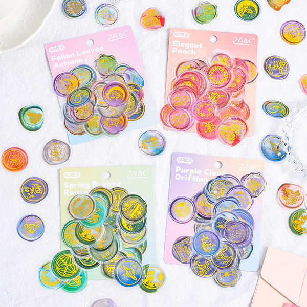 Elegant Foiled Stamp Seal - Stickers