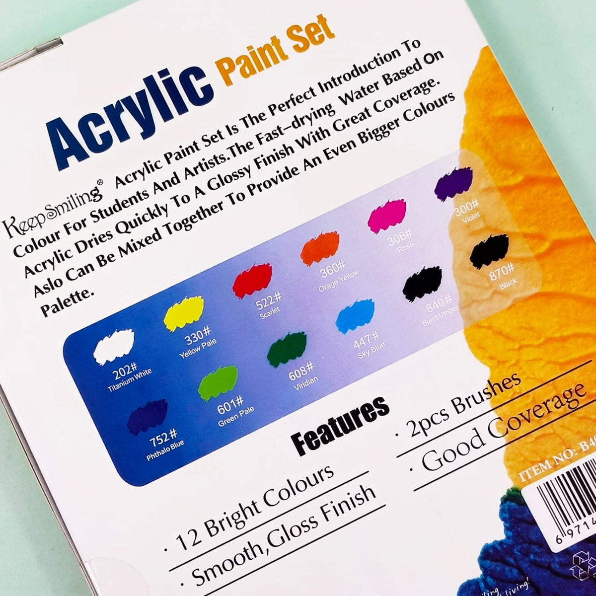 Keep Smiling Premium Acrylic Set of 12 / 18 ( Paints 30ml )