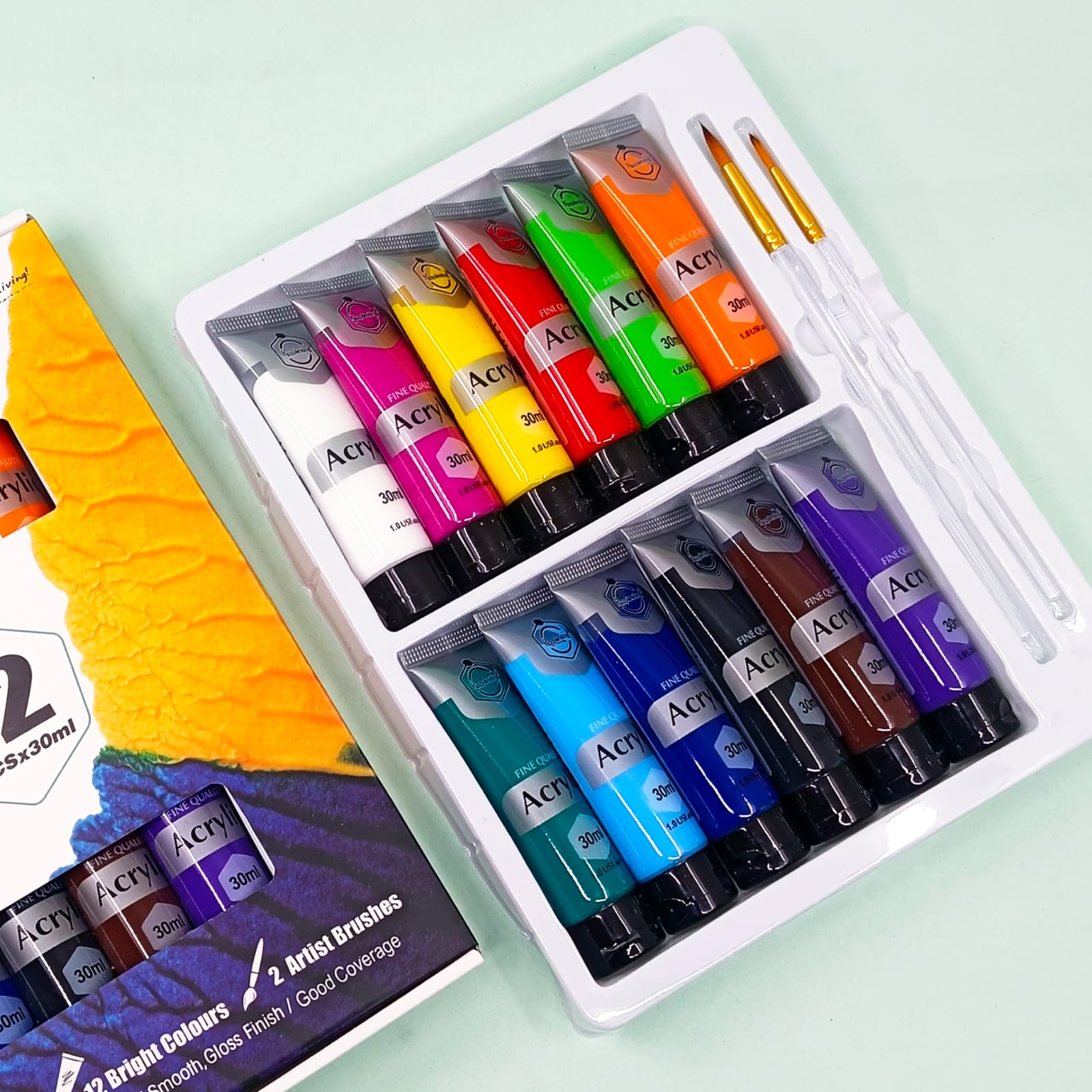 Keep Smiling 12 Premium Acrylic Paints 30ml