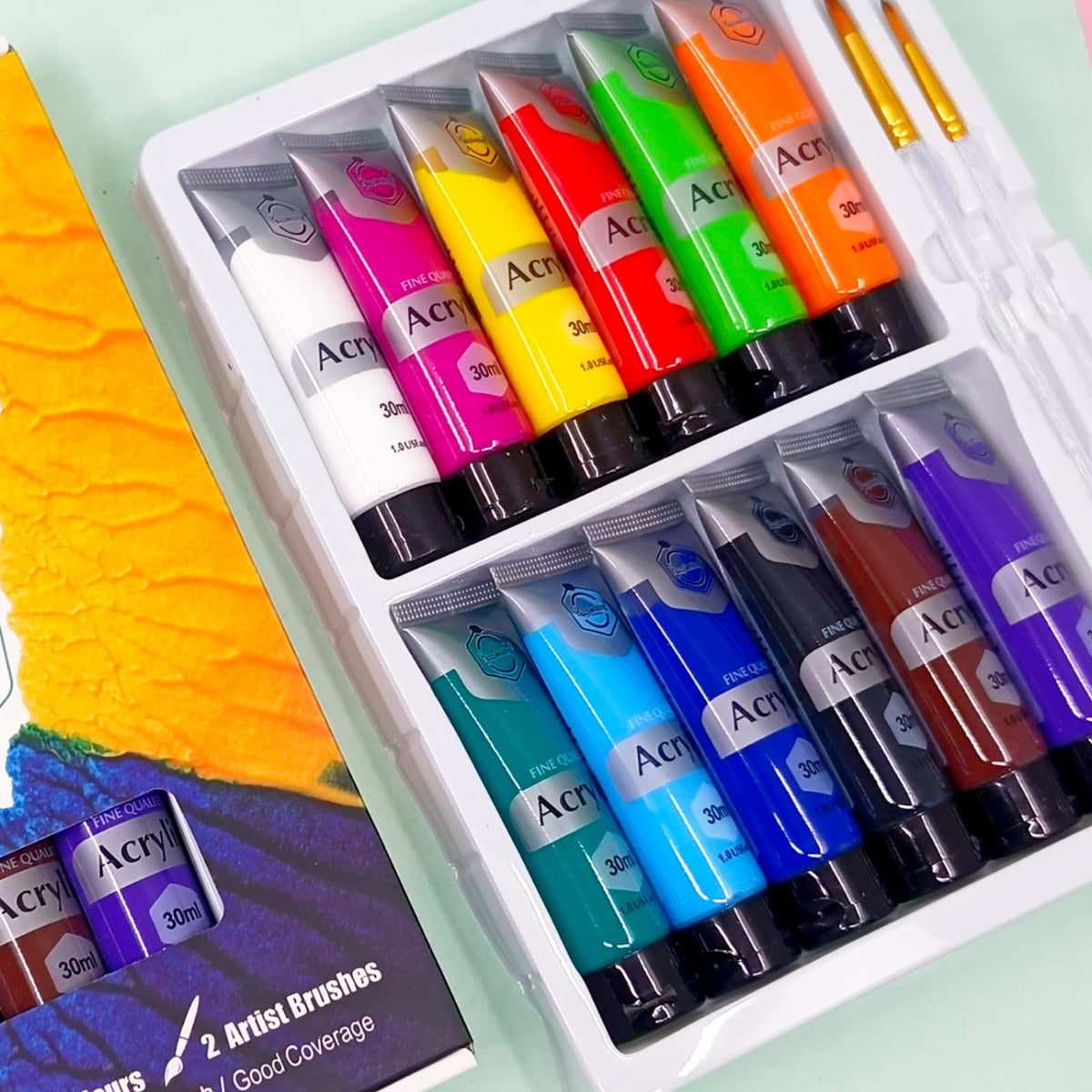 Keep Smiling Premium Acrylic Set of 12 / 18 ( Paints 30ml )