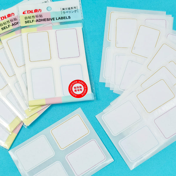 DL Pastel Color Label Stickers Sheets Set of 10 - Style 1