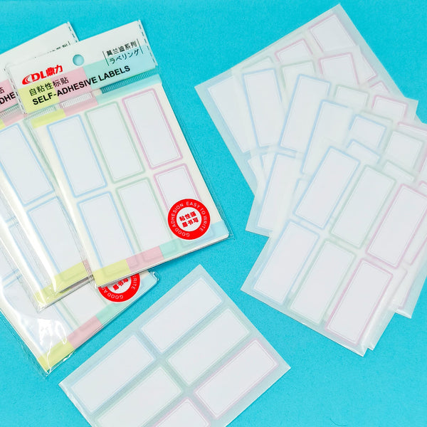 DL Pastel Color Label Stickers Sheets Set of 10 - Style 2