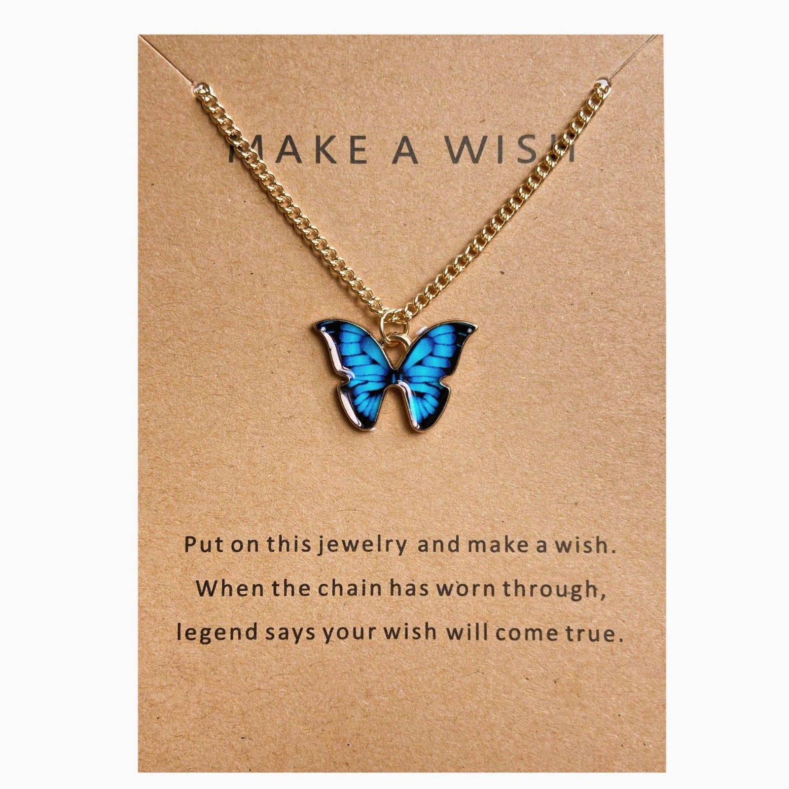 Blue Butterfly Silver - Necklace