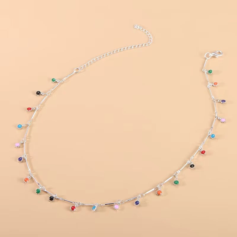 Multi Beads Silver - Necklace