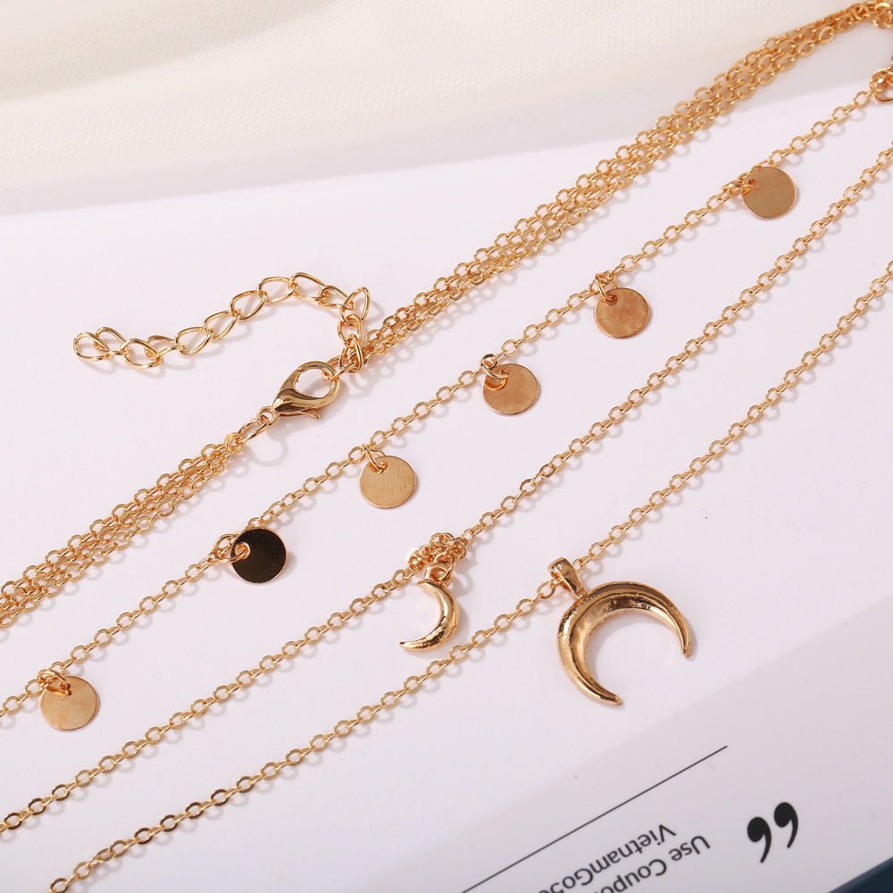 3 Layer Moon Gold - Necklace