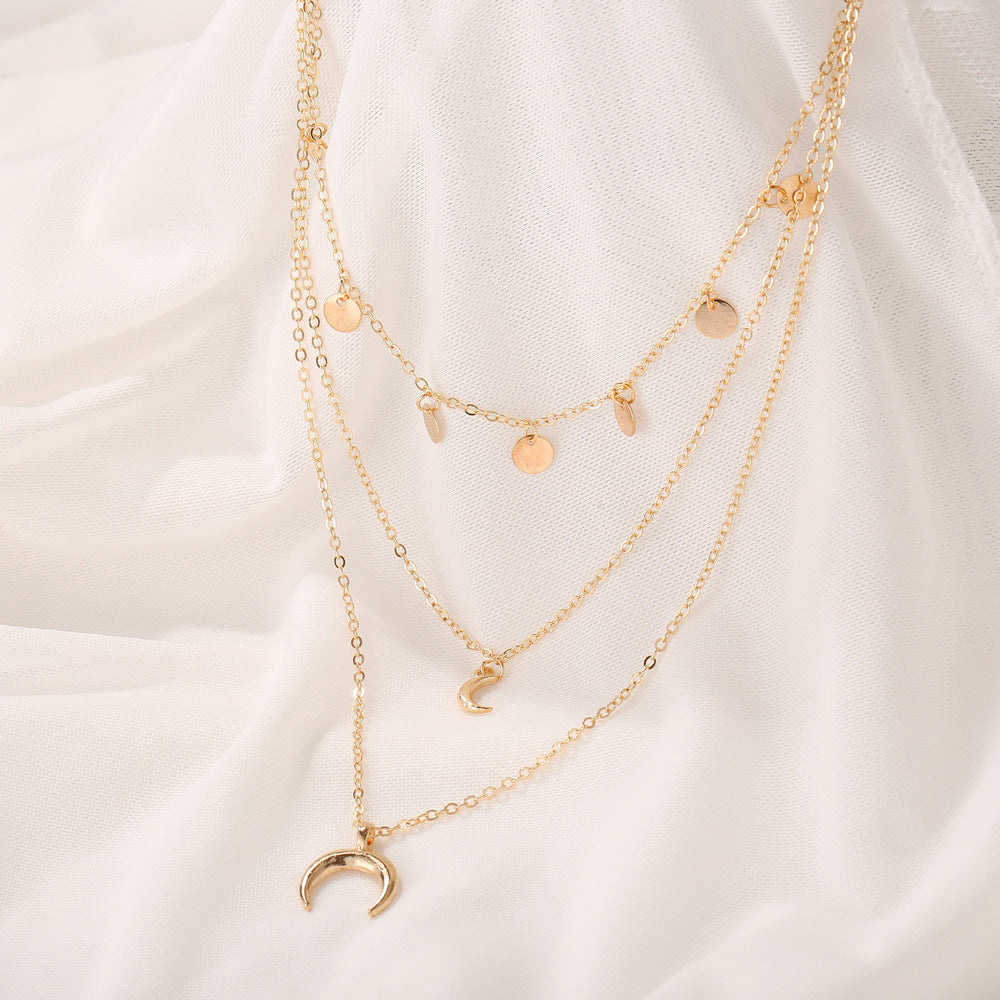 3 Layer Moon Gold - Necklace