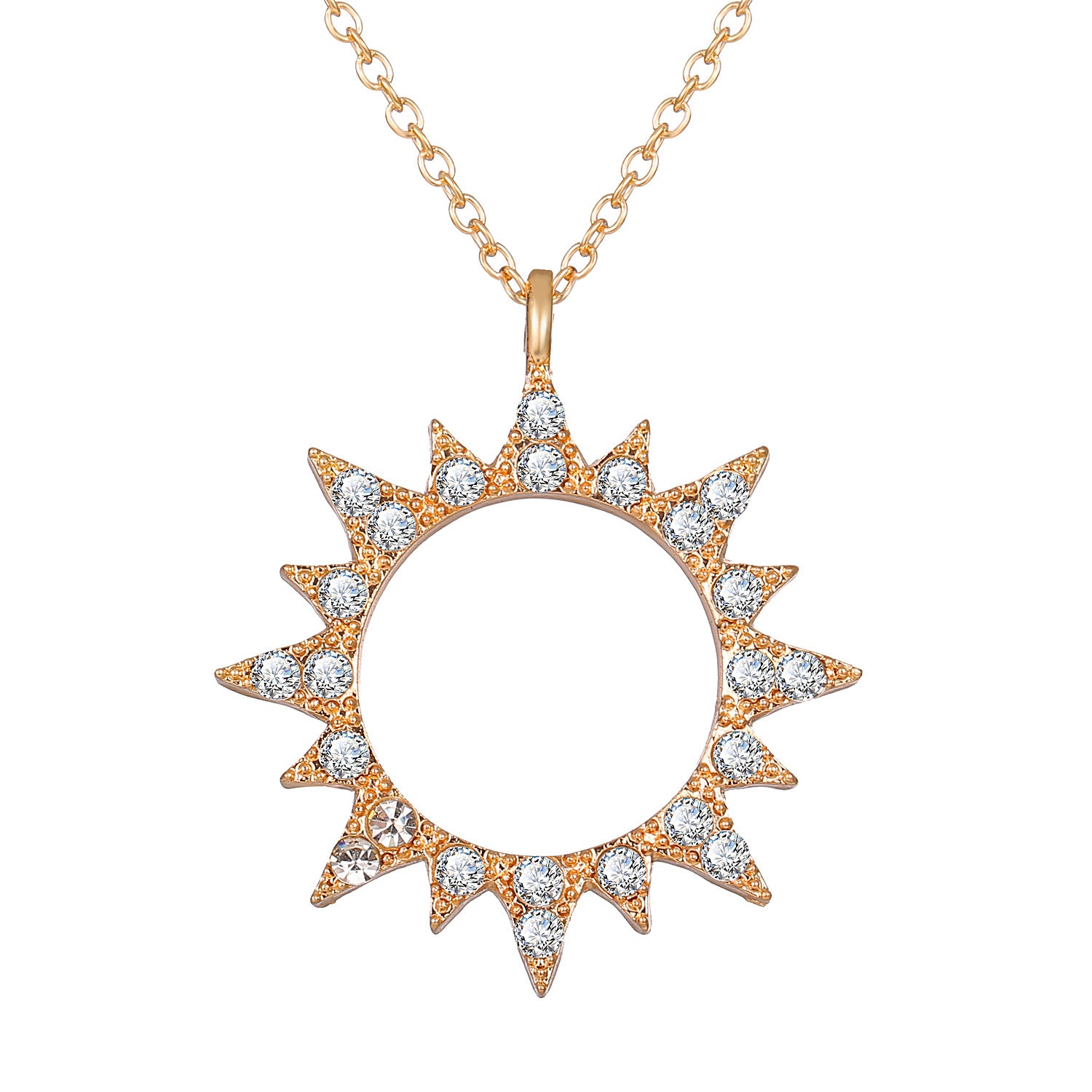 Sun & Moon Star Diamonds Gold - Necklace