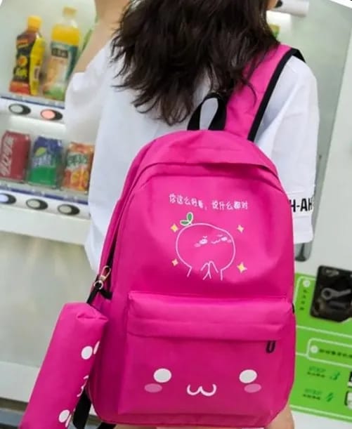 Kawai Cute Animal Pink Backpack Set Of 2