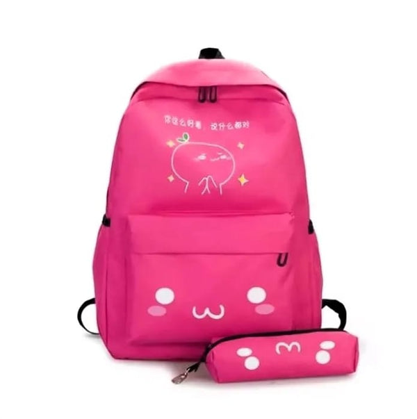 Kawai Cute Animal Pink Backpack Set Of 2